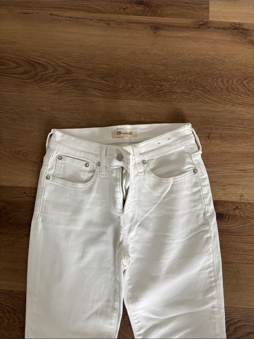 Madewell White High-Rise Straight Jeans